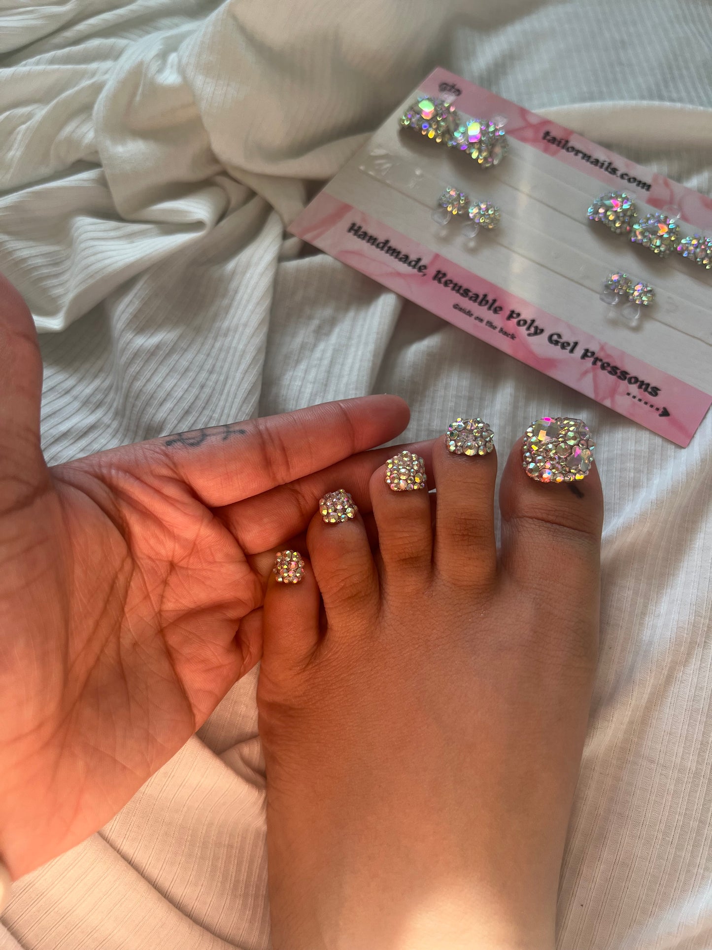 Diamond Presson Toe Nails (10 sizes) 20 Piece Set
