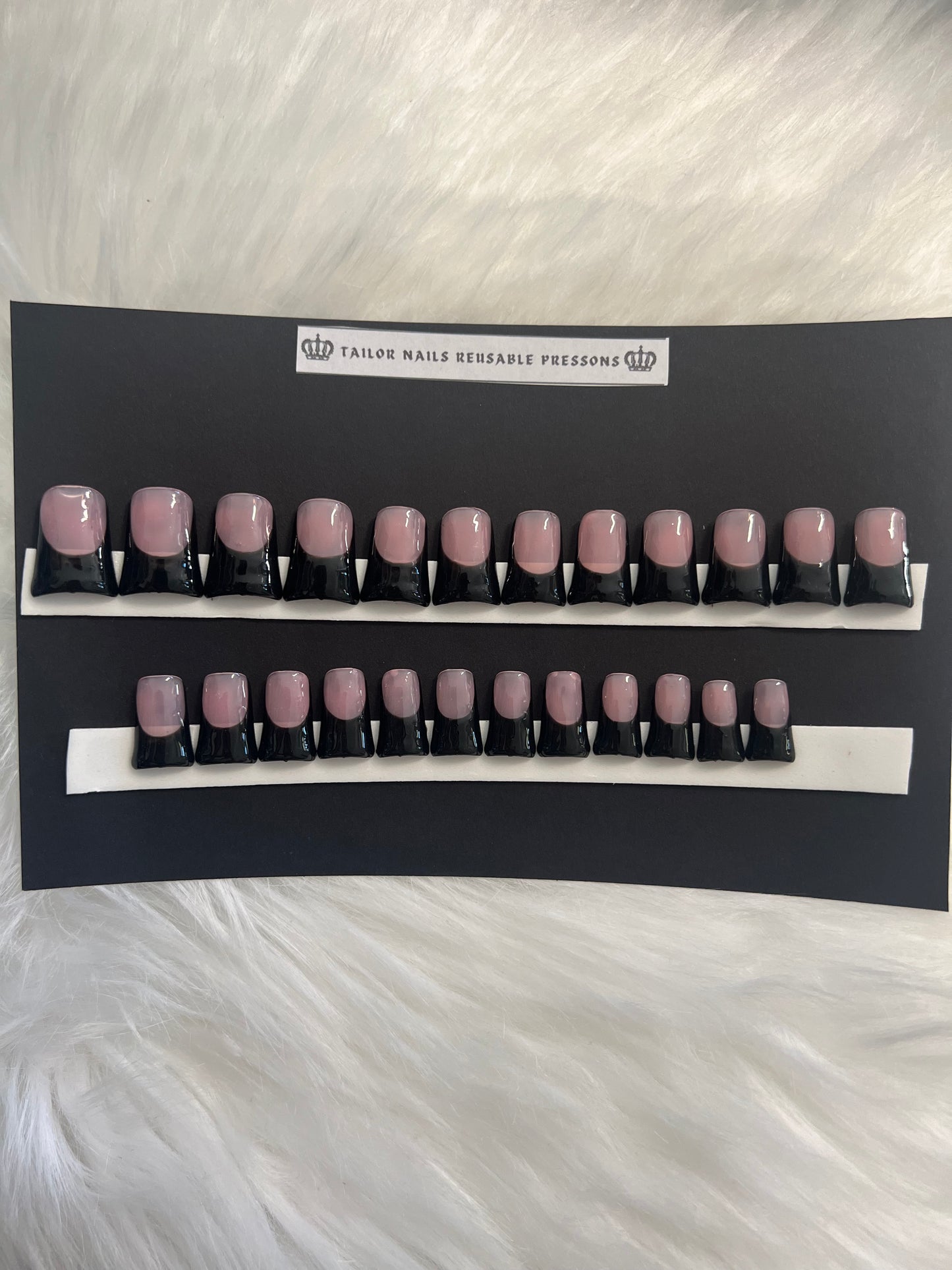 Black French Tip Duckies (Short length) 24 piece set