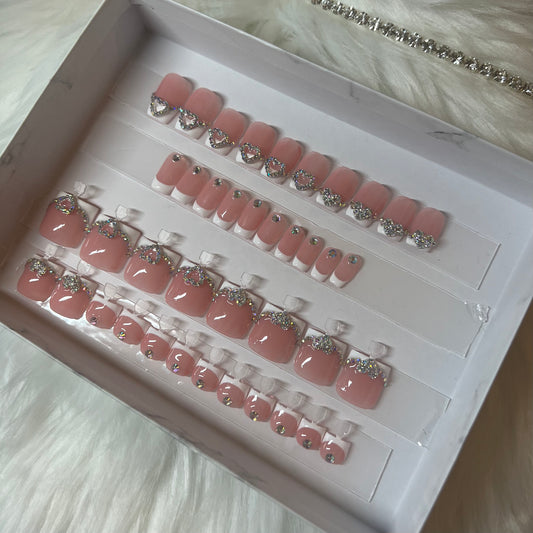 Bling Heart Mani Pedi Set